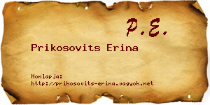 Prikosovits Erina névjegykártya